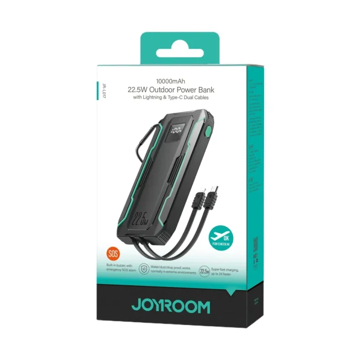 Joyroom JR-L018 22.5W 20000mAh Outdoor Power Bank With Lighting & Type-C Dual Cables - Image 2
