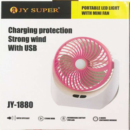 Joy-Super Mini Table Fan with LED Light JY - Image 3