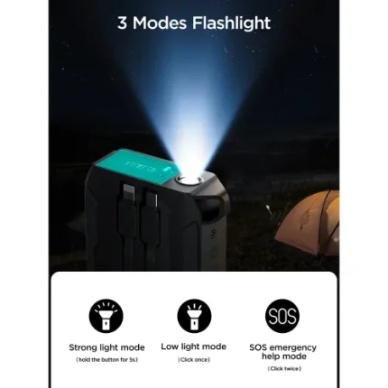 Joyroom JR-L018 22.5W 20000mAh Outdoor Power Bank With Lighting & Type-C Dual Cables
