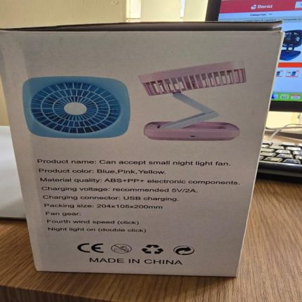 Rechargeable folding desk fan with led light - Image 6
