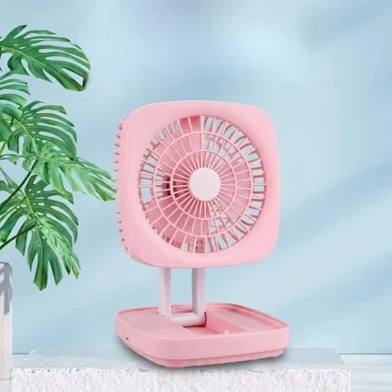Rechargeable folding desk fan with led light - Image 2