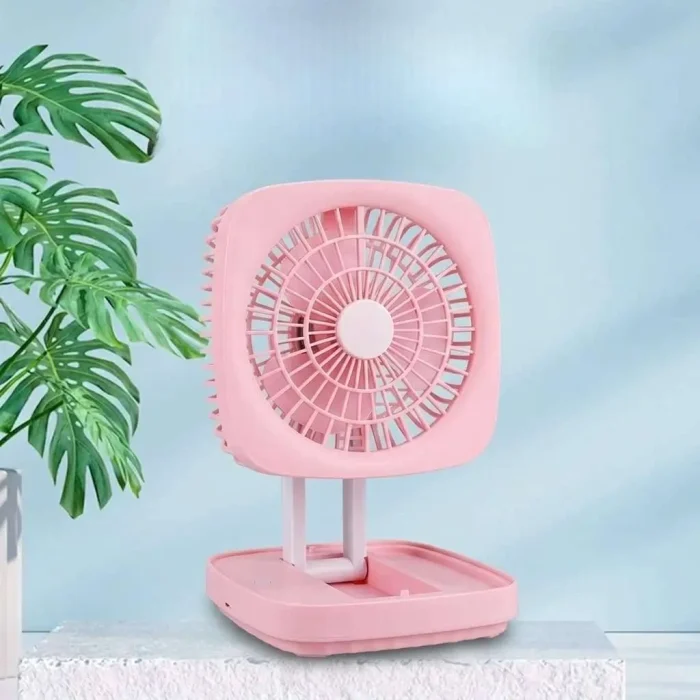 Rechargeable folding desk fan with led light - Image 2